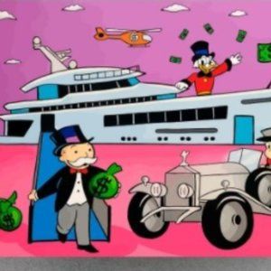 Alec Monopoly Money Yacht Print